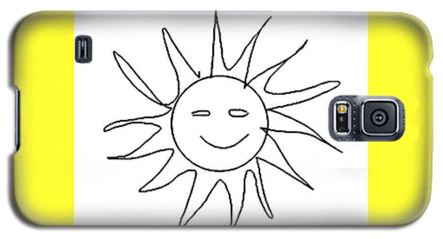 Sun Galaxy S5 Case featuring the drawing 6.57.Hungary-6-detail-Sun-with-smile by Charlie Szoradi
