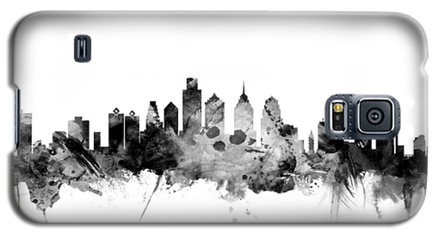 Philadelphia Galaxy S5 Case featuring the digital art Philadelphia Pennsylvania Skyline #9 by Michael Tompsett