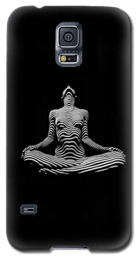 Yoga Galaxy S5 Case featuring the photograph 9934-DJA Lotus Position in Zebra Stripes by Chris Maher
