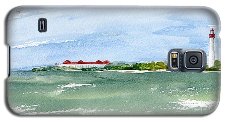 Cape May Lighthouse Galaxy S5 Case featuring the painting A Clear Day at Cape May Point by Nancy Patterson