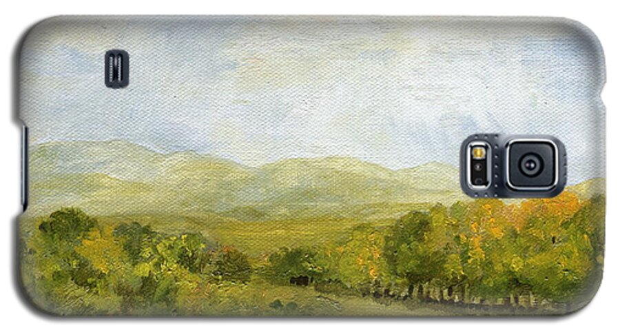 Oil On Canvas Galaxy S5 Case featuring the painting A Day in Autumn by Laurie Rohner