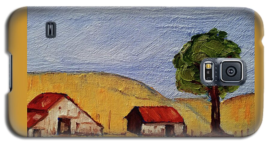 Landscape Galaxy S5 Case featuring the painting A Farm in California WineCountry by Mary Capriole