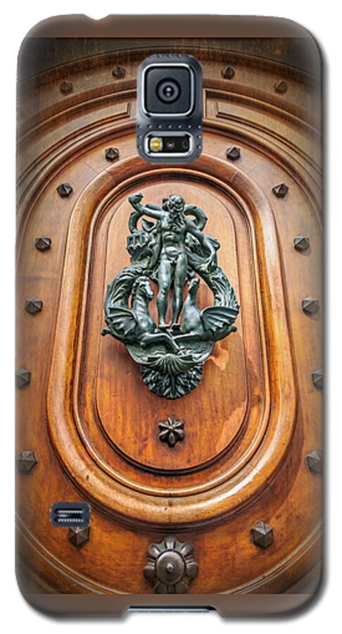 Door Galaxy S5 Case featuring the photograph A Most Unusual Door Knocker in Geneva Old Town by Carol Japp