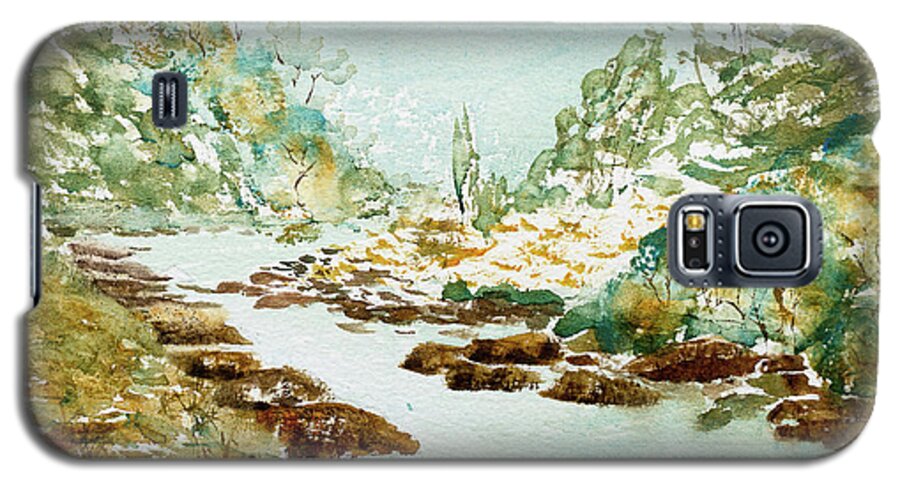 Australia Galaxy S5 Case featuring the painting A Quiet Stream in Tasmania by Dorothy Darden