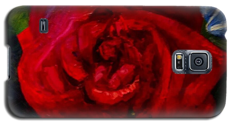 Oil Galaxy S5 Case featuring the painting A Rose Is by Beverly Boulet