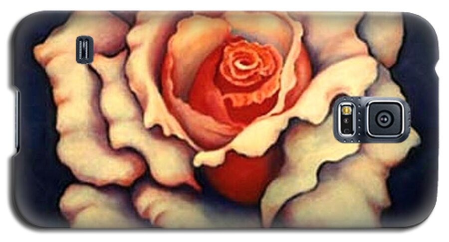 Flower Galaxy S5 Case featuring the painting A Rose by Jordana Sands