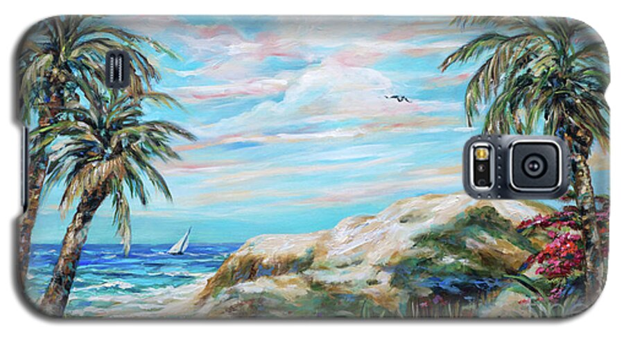 Palms Galaxy S5 Case featuring the painting A Splendid Day by Linda Olsen