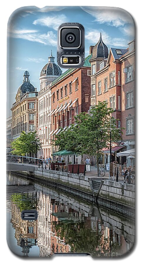 Aarhus Galaxy S5 Case featuring the photograph Aarhus Afternoon Canal Scene by Antony McAulay