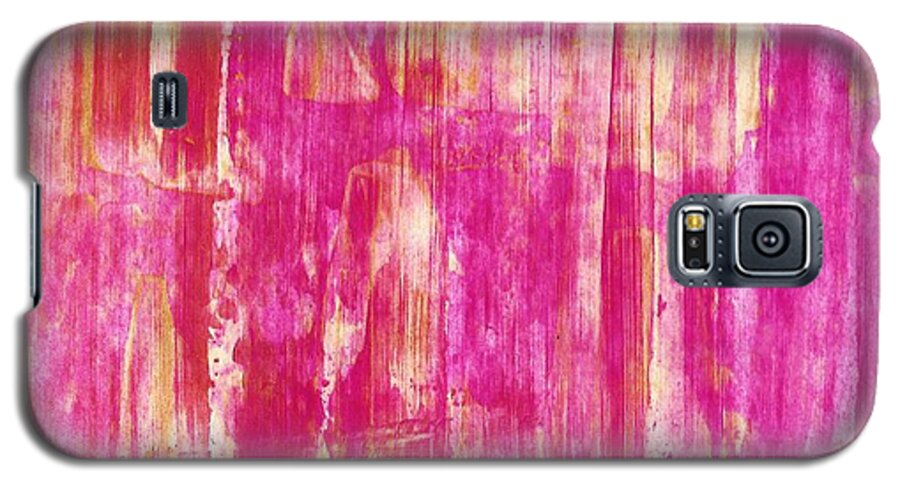 Fuschia Galaxy S5 Case featuring the painting Live bravely by Monica Martin