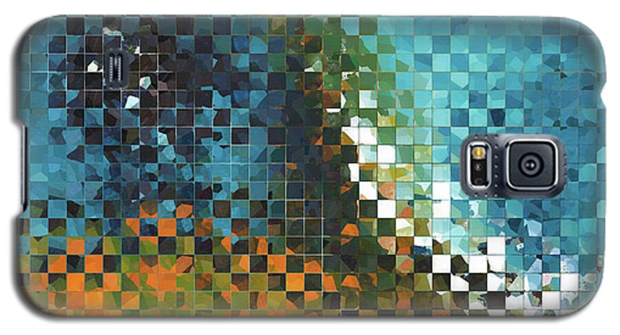 Abstract Galaxy S5 Case featuring the painting Abstract Art - Pieces 9 - Sharon Cummings by Sharon Cummings