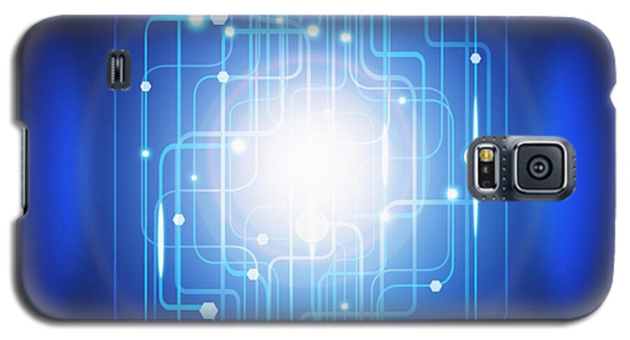 Abstract Galaxy S5 Case featuring the photograph Abstract Circuit Board Lighting Effect by Setsiri Silapasuwanchai
