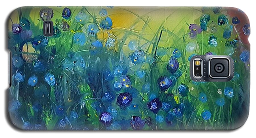 Abstract Flowers Galaxy S5 Case featuring the painting Abstract Flax      31 by Cheryl Nancy Ann Gordon