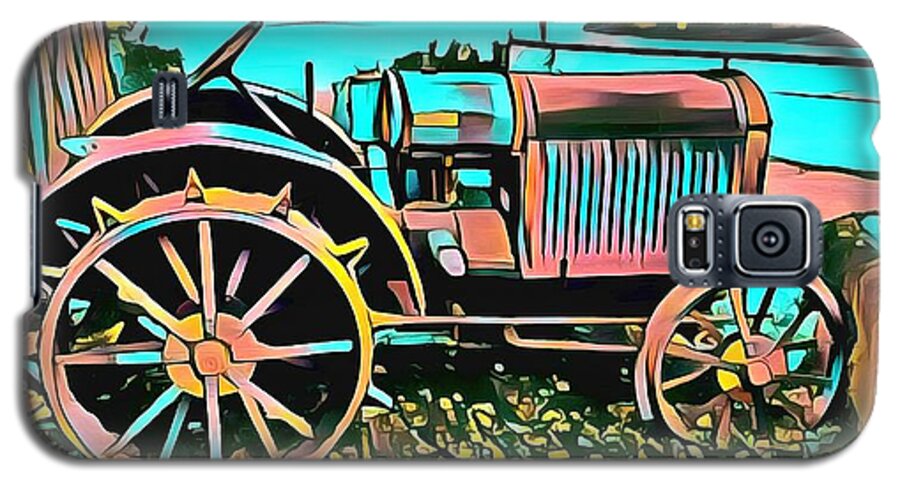 Tractor Galaxy S5 Case featuring the digital art Abstract Tractor Los Olivos California by Floyd Snyder