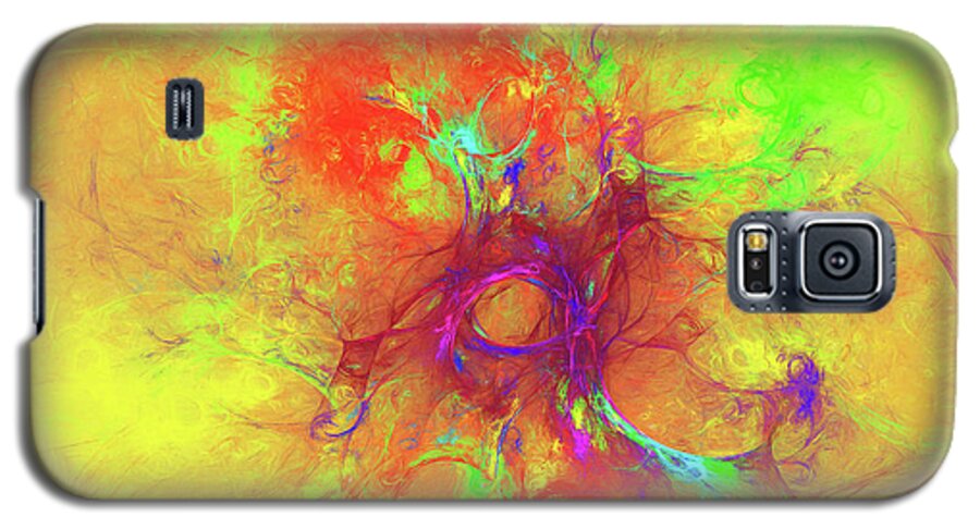 Abstract Galaxy S5 Case featuring the digital art Abstract With Yellow by Deborah Benoit