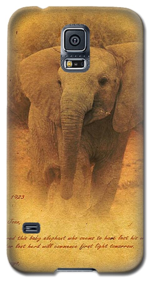 Elephant Galaxy S5 Case featuring the mixed media African Elephant by John Wills