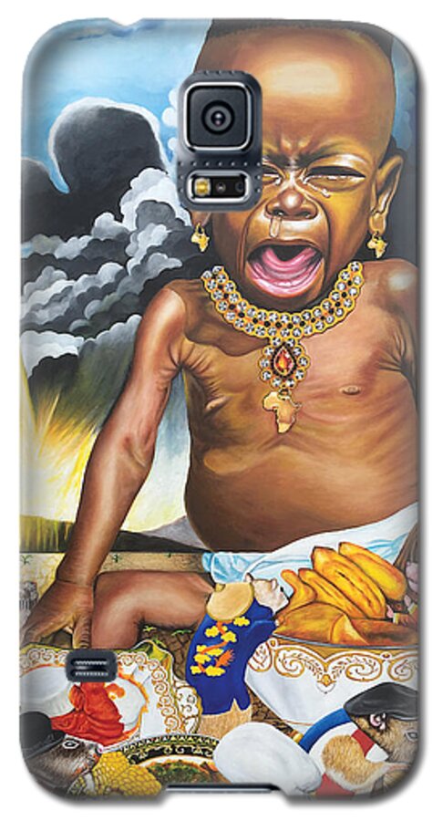 Africa Galaxy S5 Case featuring the painting African't by O Yemi Tubi