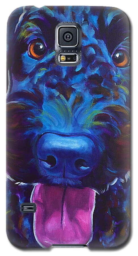 Airedoodle Galaxy S5 Case featuring the painting Airedoodle - Fletcher by Dawg Painter