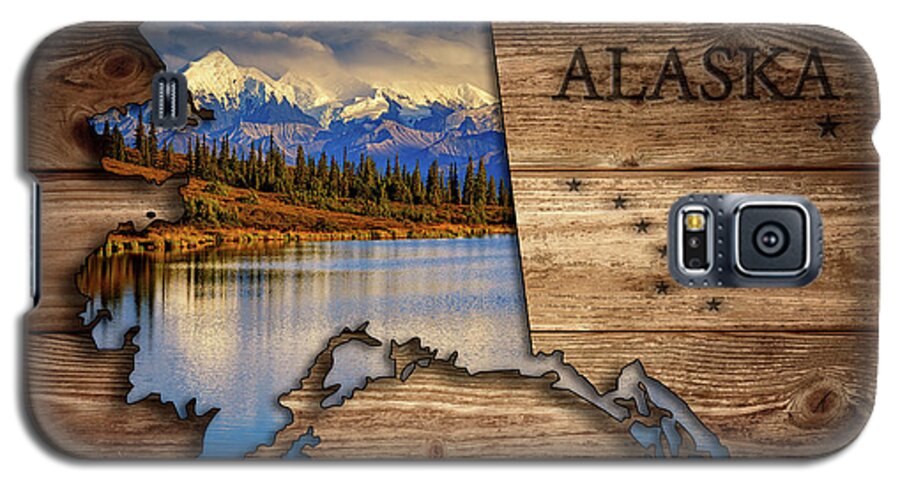 Alaska Galaxy S5 Case featuring the photograph Alaska Map Collage by Rick Berk