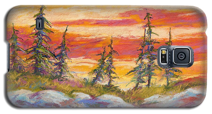 Landscape Galaxy S5 Case featuring the pastel Alaskan Skies by Marion Rose