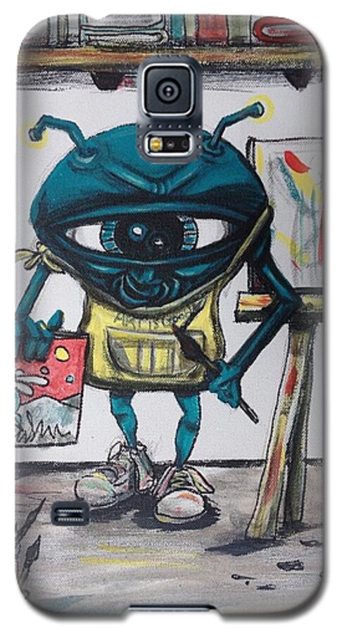 Artist Galaxy S5 Case featuring the painting Alien Artist by Similar Alien