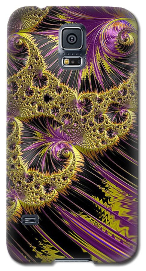 Fractals Galaxy S5 Case featuring the digital art All That Glitters by Becky Herrera