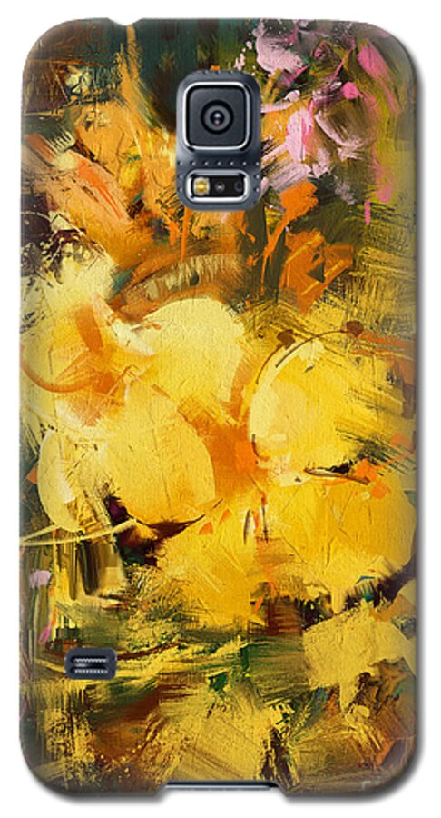 Abstract Galaxy S5 Case featuring the painting Allamanda by Tithi Luadthong