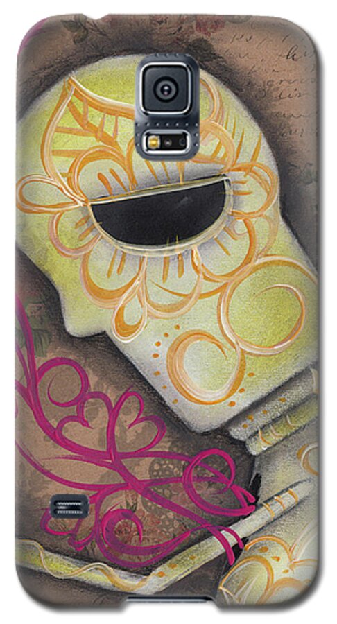 Day Of The Dead Galaxy S5 Case featuring the painting Always alone by Abril Andrade