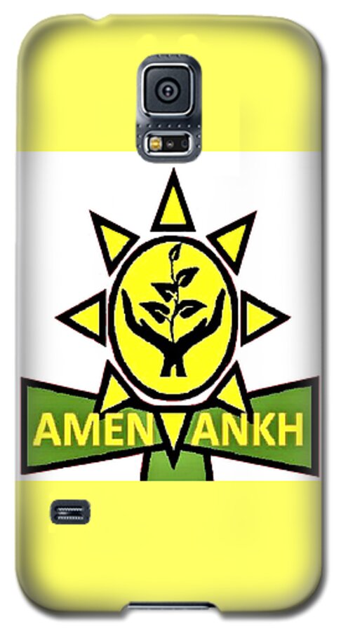 Graphic Design Galaxy S5 Case featuring the tapestry - textile Amen Ankh by Adenike AmenRa