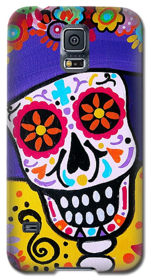 Day Of The Dead Galaxy S5 Case featuring the painting Amiga Catrina Smile by Pristine Cartera Turkus