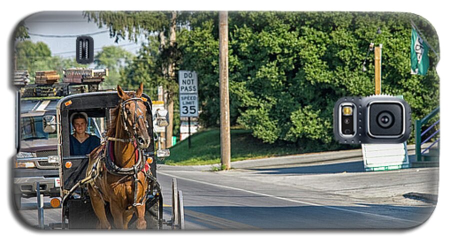 Agriculture Galaxy S5 Case featuring the photograph Amish girl on the road by Patricia Hofmeester