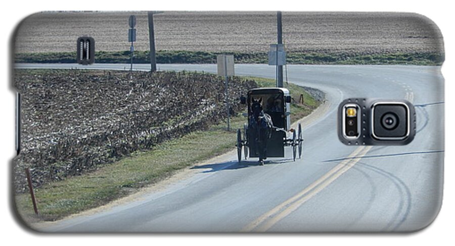 Amish Galaxy S5 Case featuring the photograph An Afternoon Buggy Ride by Christine Clark