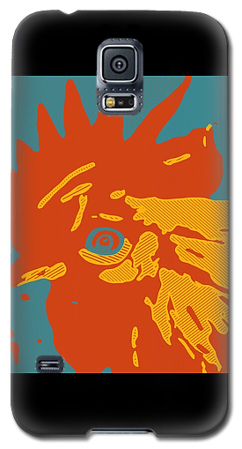 Rooster Galaxy S5 Case featuring the painting Analog Rooster Rocks by Neal Barbosa