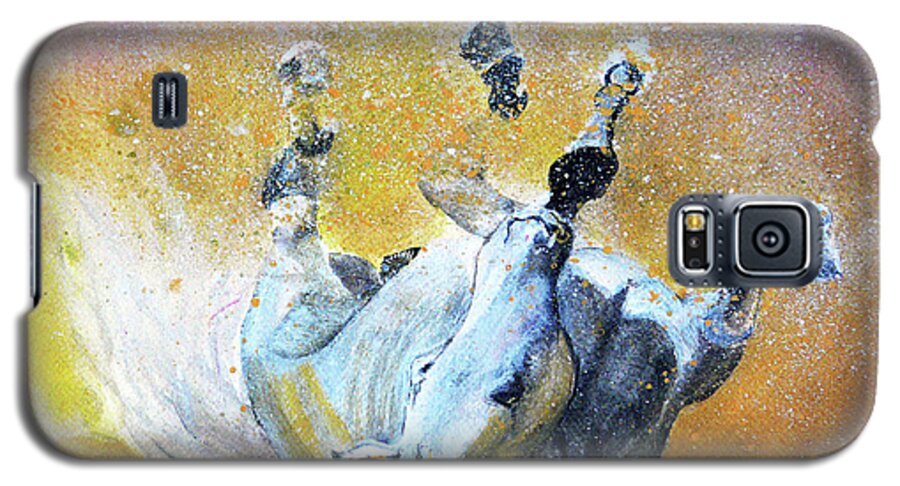 Horse Galaxy S5 Case featuring the painting And The Fall Is Flight I by Jasna Dragun