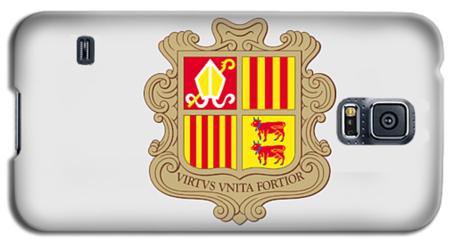 Andorra Galaxy S5 Case featuring the drawing Andorra Coat of Arms by Movie Poster Prints