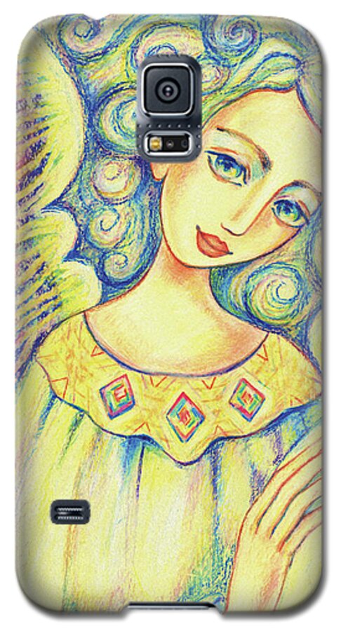 Angel Woman Galaxy S5 Case featuring the painting Angel of Mercy by Eva Campbell