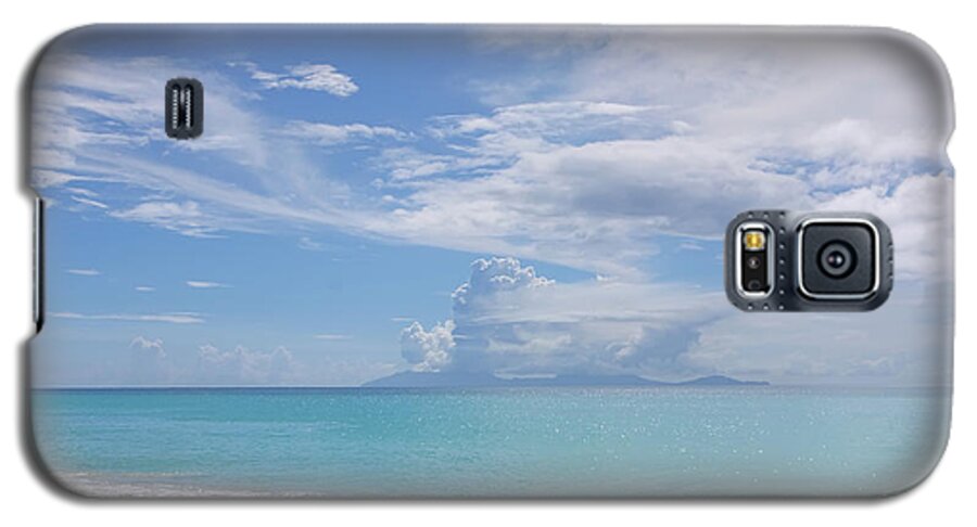 Antigua Galaxy S5 Case featuring the photograph Antigua Beach View of Montserrat Volcano by Olga Hamilton