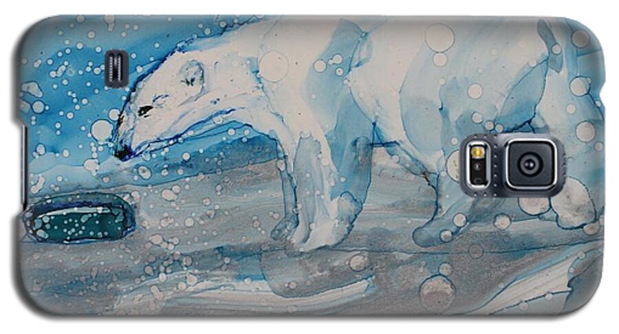 Polar Bear Galaxy S5 Case featuring the painting Anybody Home? by Ruth Kamenev