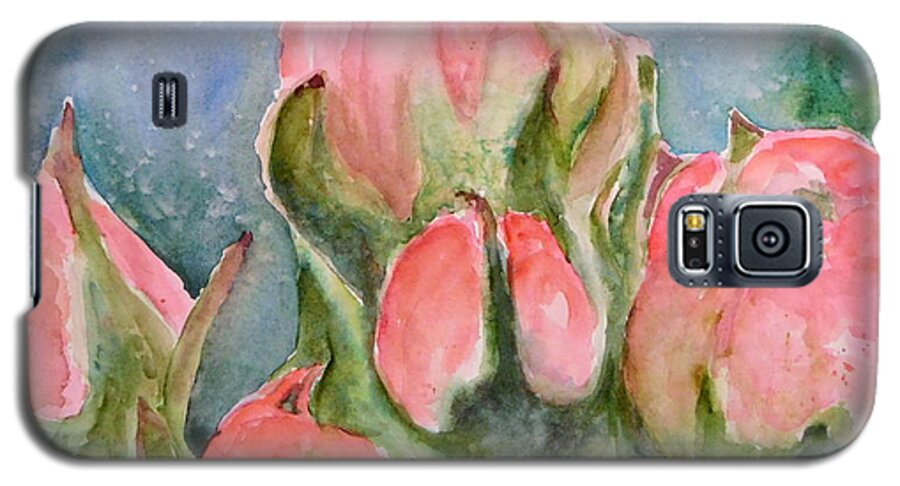 Apple Blossom Buds Galaxy S5 Case featuring the painting Apple Tree Buds by Anna Jacke