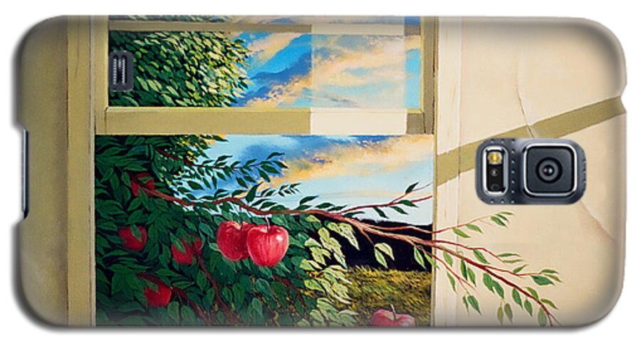 Apple Galaxy S5 Case featuring the painting Apple tree overflowing by Christopher Shellhammer