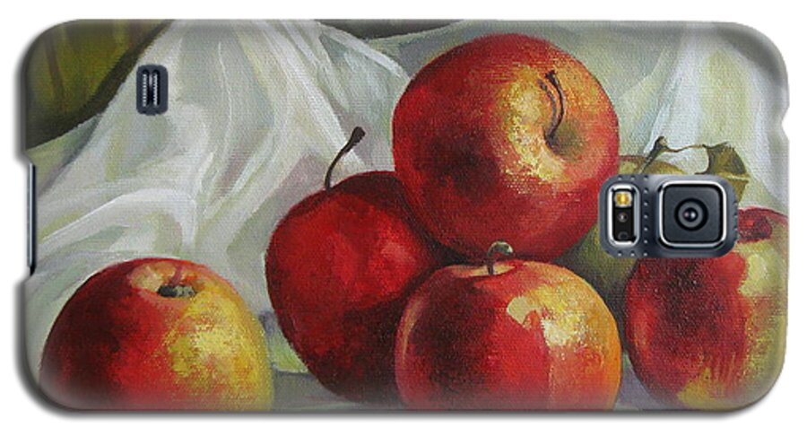 Apples Galaxy S5 Case featuring the painting Apples by Elena Oleniuc