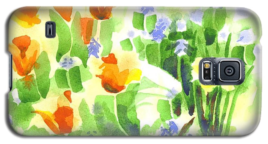 April Flowers 2 Galaxy S5 Case featuring the painting April Flowers 2 by Kip DeVore