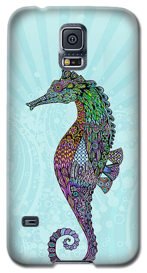 Seahorse Galaxy S5 Case featuring the digital art Electric Gentleman Seahorse by Tammy Wetzel
