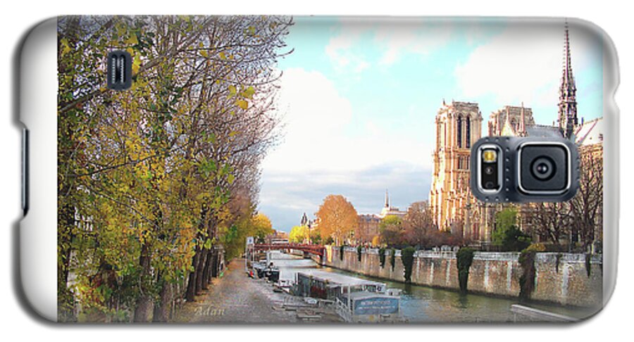 Notre Dame Galaxy S5 Case featuring the photograph The Seine and Quay Beside Notre Dame, Autumn by Felipe Adan Lerma