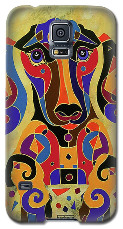 Dachshund Art Galaxy S5 Case featuring the painting I'm Puzzled Too by Barbara Rush