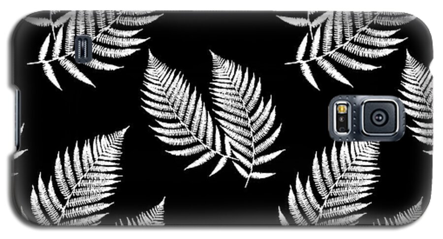 Fern Leaves Galaxy S5 Case featuring the mixed media Fern Pattern Black and White by Christina Rollo