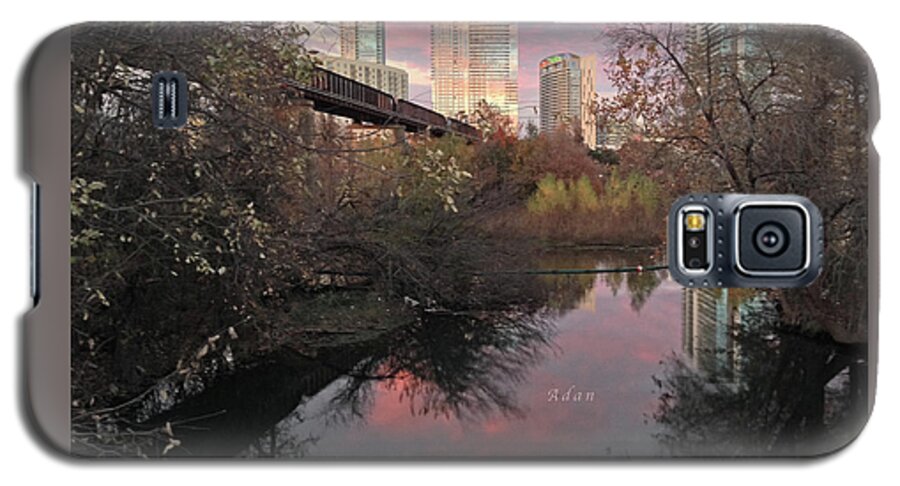 Triptych Galaxy S5 Case featuring the photograph Austin Hike and Bike Trail - Train Trestle 1 Sunset Triptych Right by Felipe Adan Lerma