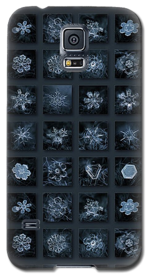 Snowflake Galaxy S5 Case featuring the photograph Snowflake collage - Season 2013 dark crystals by Alexey Kljatov