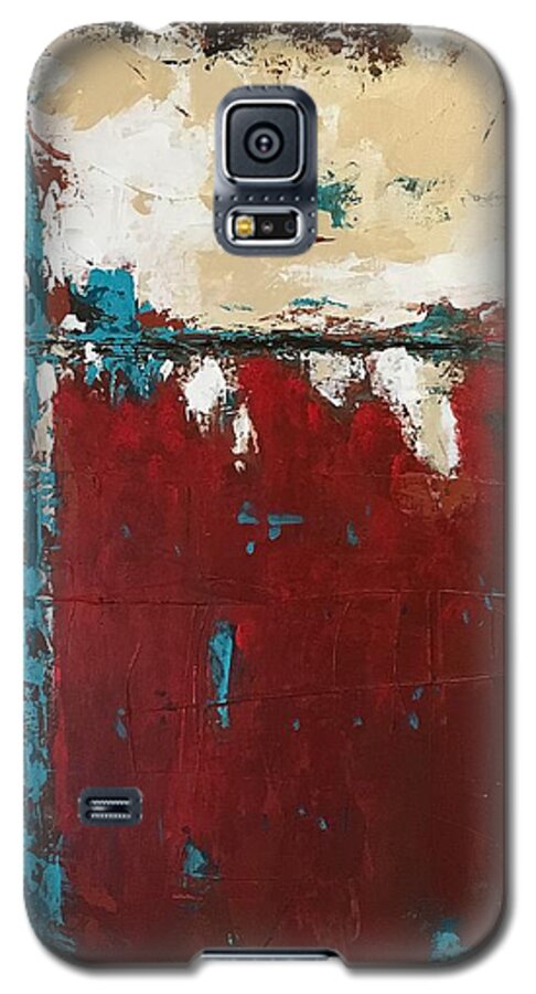 Abstract Galaxy S5 Case featuring the painting At a Crossroad by Mary Mirabal