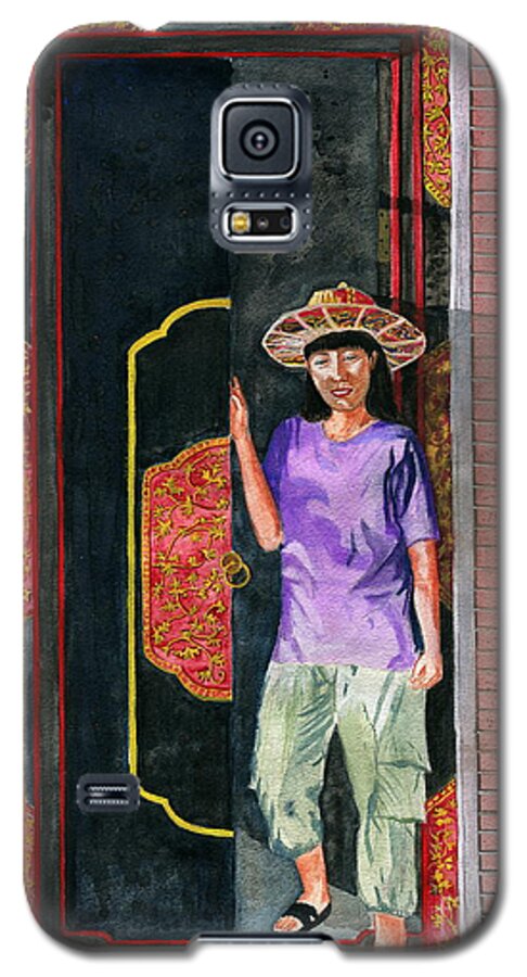 Woman Portrait Galaxy S5 Case featuring the painting At Puri Kelapa by Melly Terpening