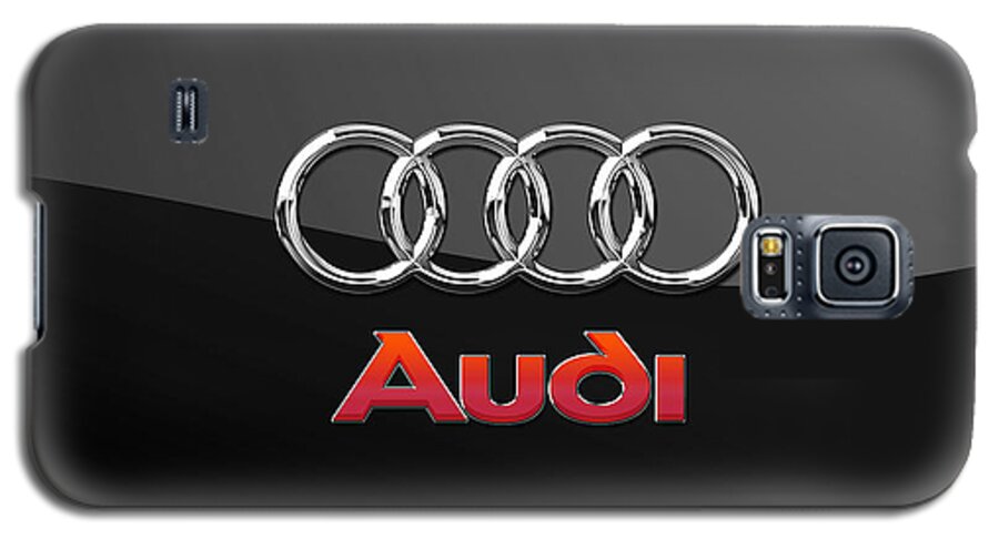 'wheels Of Fortune' Collection By Serge Averbukh Galaxy S5 Case featuring the photograph Audi 3 D Badge on Black by Serge Averbukh